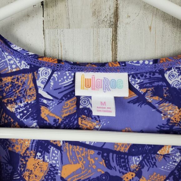 LuLaRoe Joy Duster Vest Purple Orange Size Medium - Picture 3 of 8
